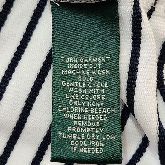 Ralph Lauren Active Zip Front Funnel Neck Sweatshirt Womens XL Navy White Stripe - Picture 8 of 10